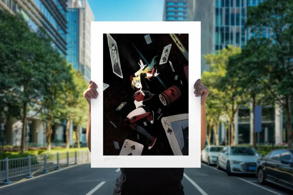 Batman - Harley Quinn Fine Art Print by Mingjue Helen Chen