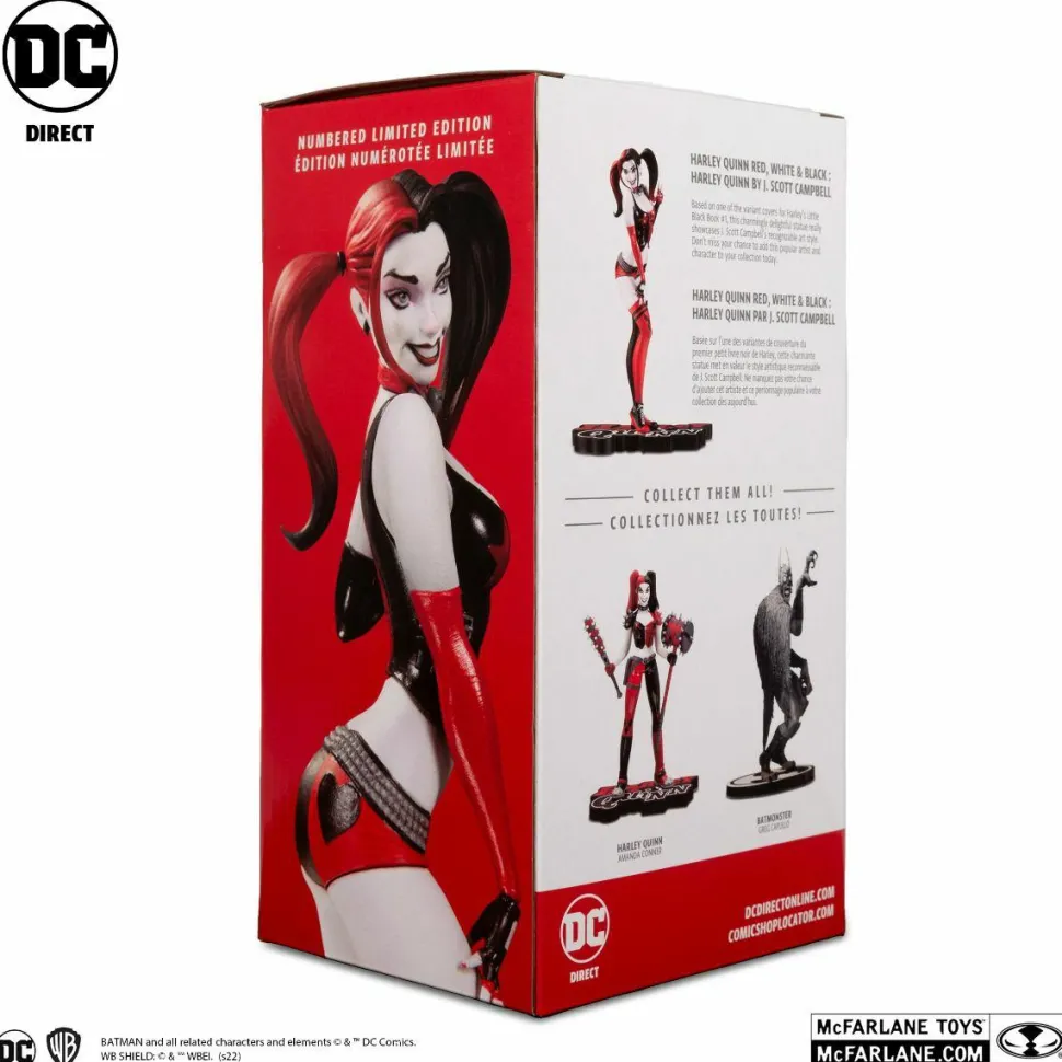 Batman - Harley Quinn Red, White & Black by J. Scott Campbell 1/10th Scale Statue