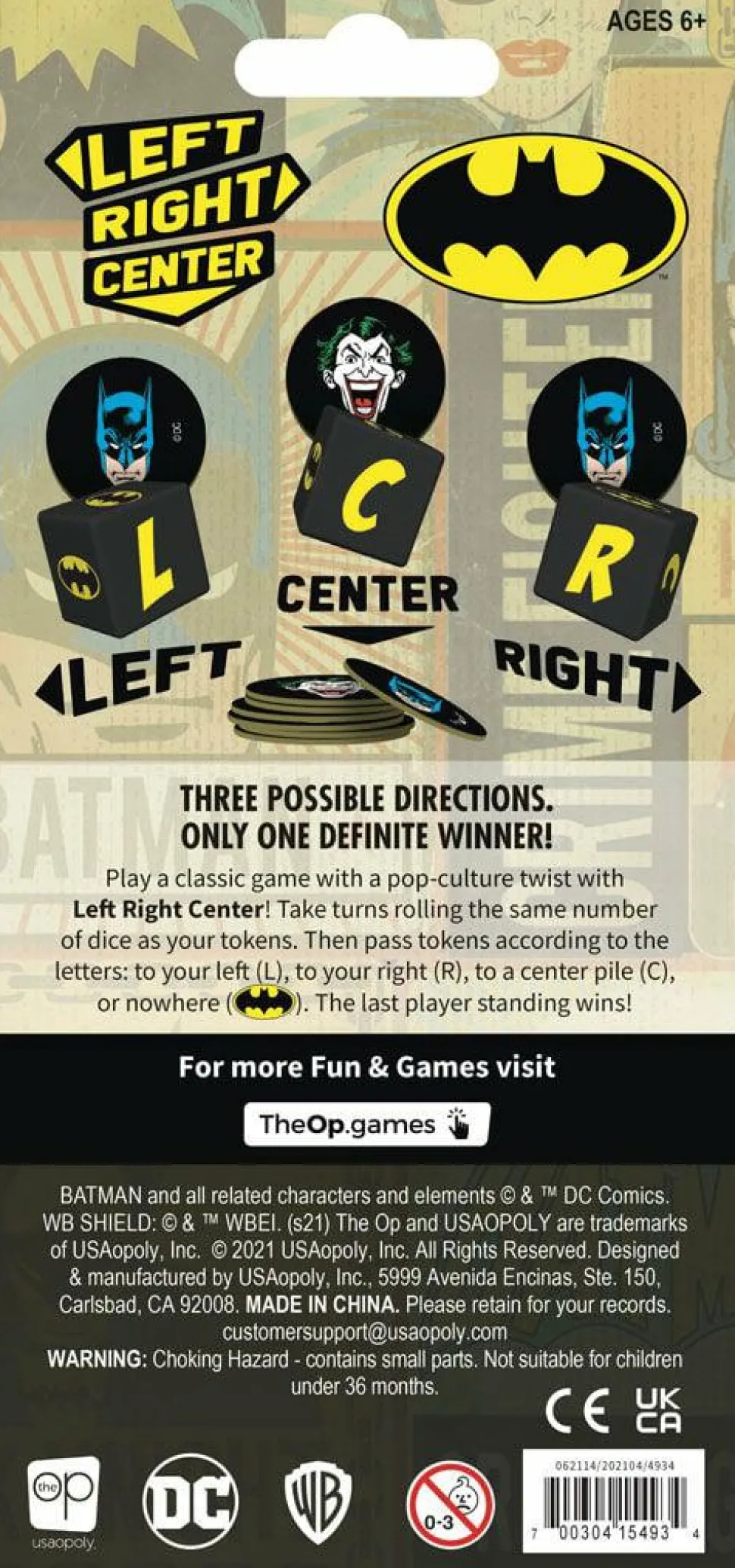 Batman - Left Right Center Dice Game