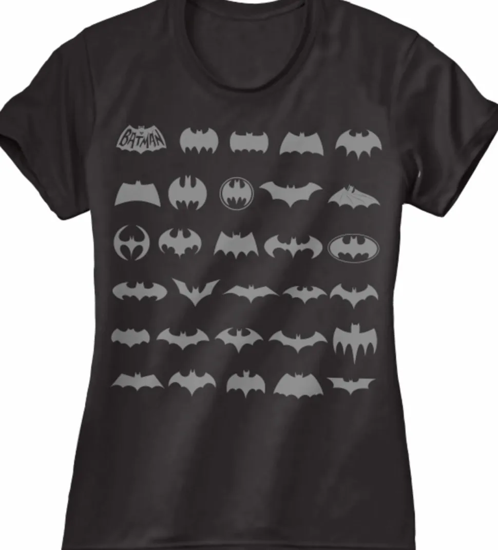 Batman - Through The Ages Logo Black Female T-Shirt