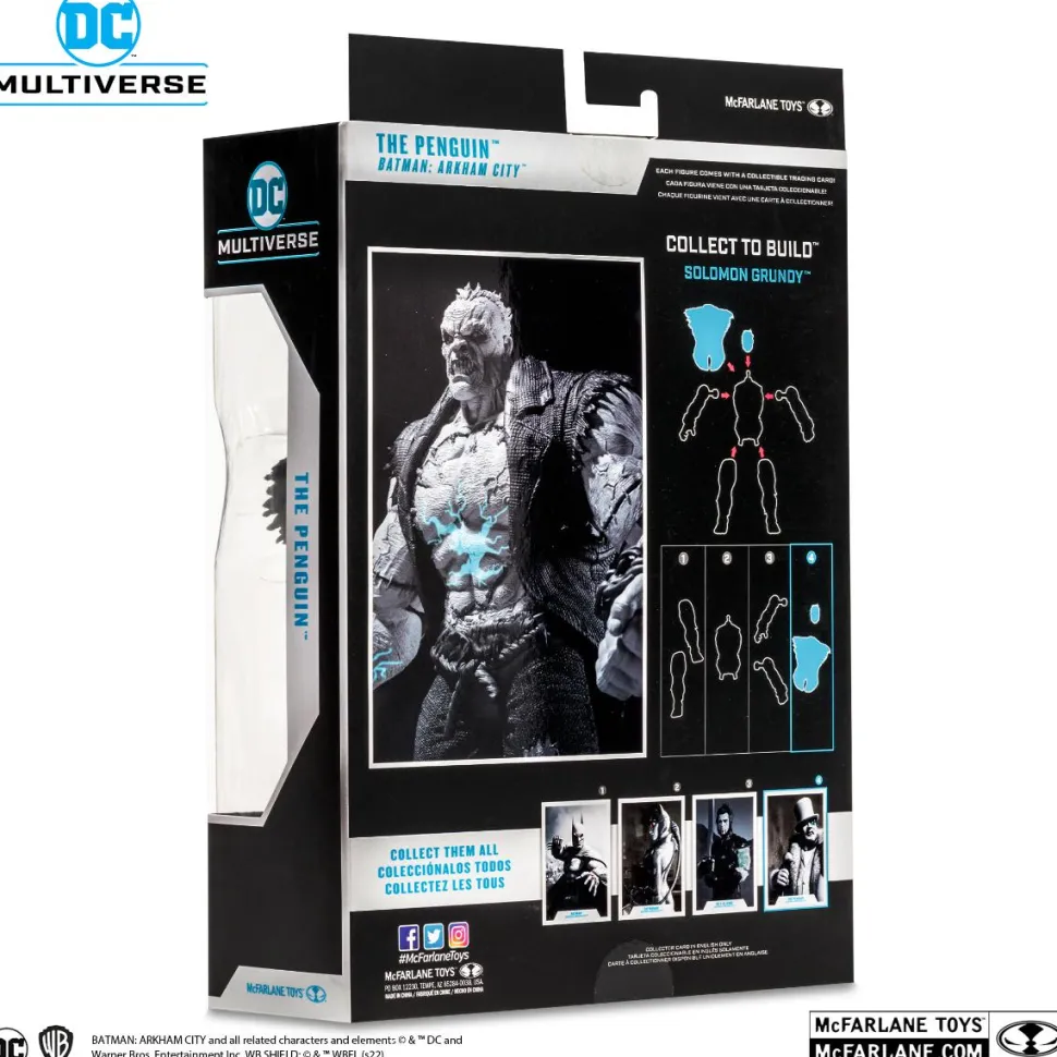 Batman: Arkham City - The Penguin (Black & White Variant) DC Multiverse Gold Label 7” Scale Action Figure (Solomon Grundy Build-A-Figure)