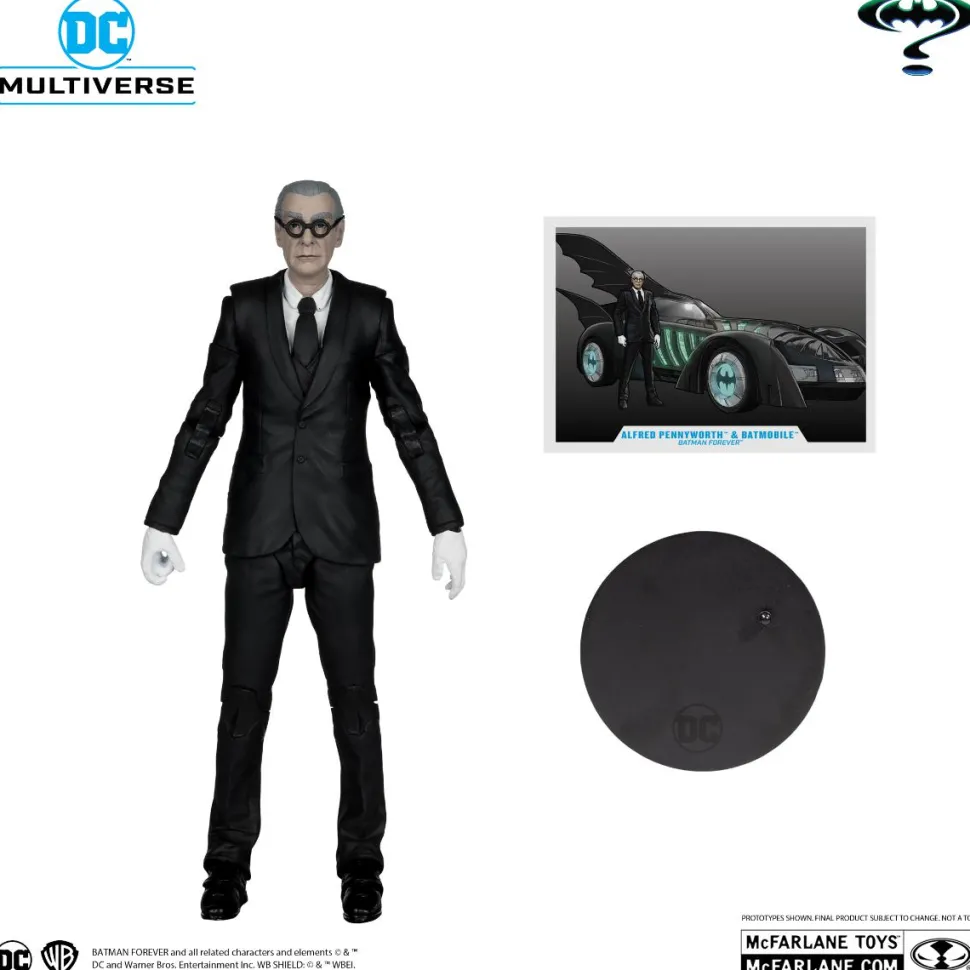 Batman Forever (1995) - Alfred Pennyworth & Batmobile DC Multiverse Gold Label 7" Scale Action Figure Vehicle 2-Pack