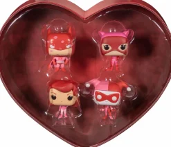 Batman: The Animated Series - Batman, Catwoman, Harley Quinn, Poison Ivy Valentine’s Day Heart-Shaped Box Pocket Pop! Vinyl Figure 4-Pack