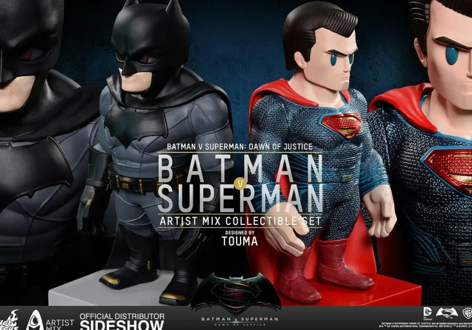 Batman vs Superman: Dawn of Justice - Batman and Superman Artist Mix Bobble Head Hot Toys Figures (Set of 2)