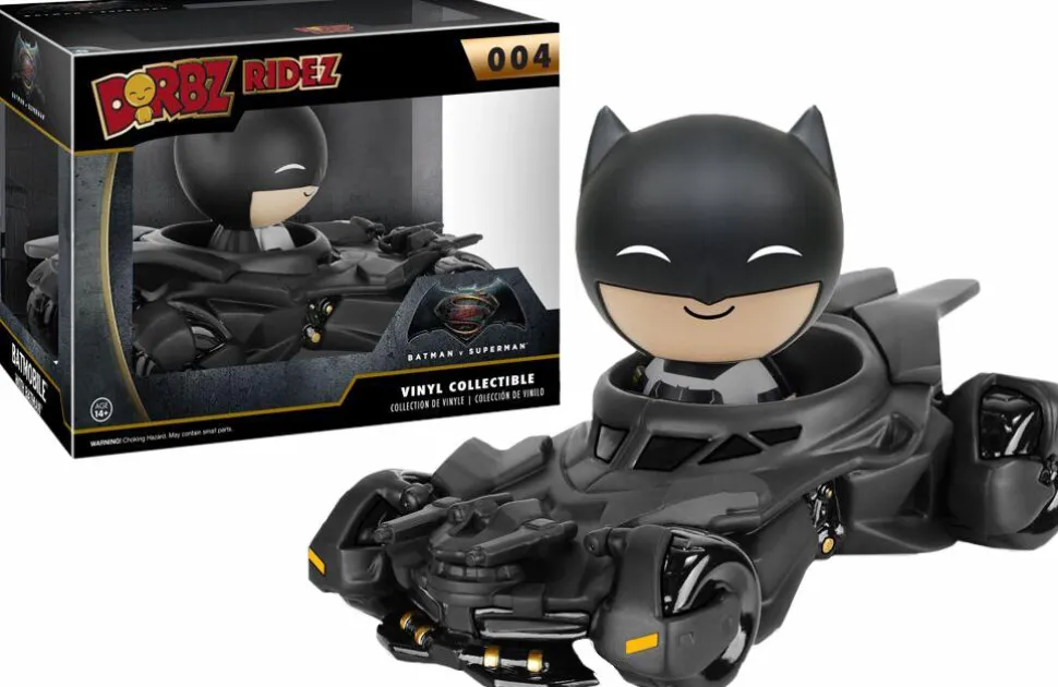 Batman vs Superman: Dawn of Justice - Batman with Batmobile Dorbz Ridez Vinyl Figure **Non-Mint Packaging**