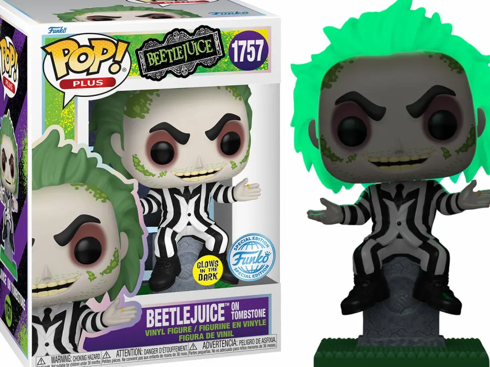 Beetlejuice - Beetlejuice on Tombstone Glow in the Dark Pop! Plus Vinyl Figure
