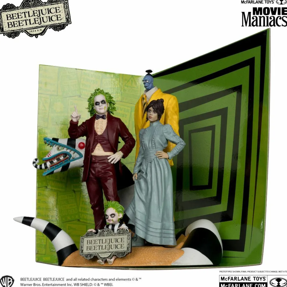 Beetlejuice Beetlejuice (2024) - Beetlejuice, Astrid, Bob the Shrinker and Baby Beetlejuice 6" Scale Posed PVC Figure 4-Pack