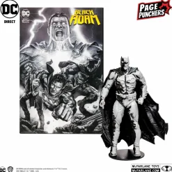 Black Adam - Batman (Line Art Variant) with Comic Book Page Punchers 7” Scale Action Figure Pack