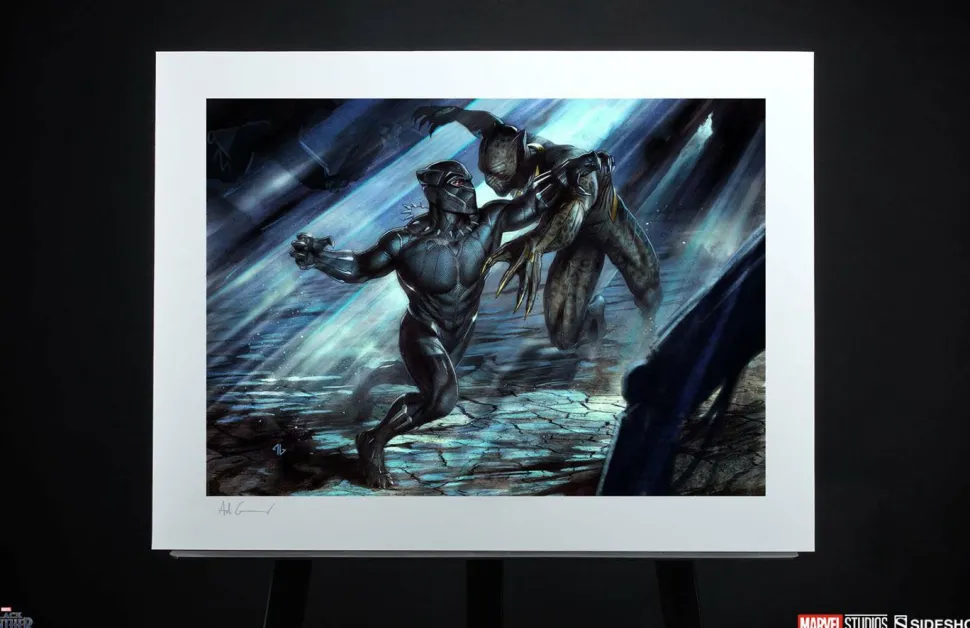 Black Panther (2018) - Black Panther vs Erik Killmonger Fine Art Print by Adi Granov