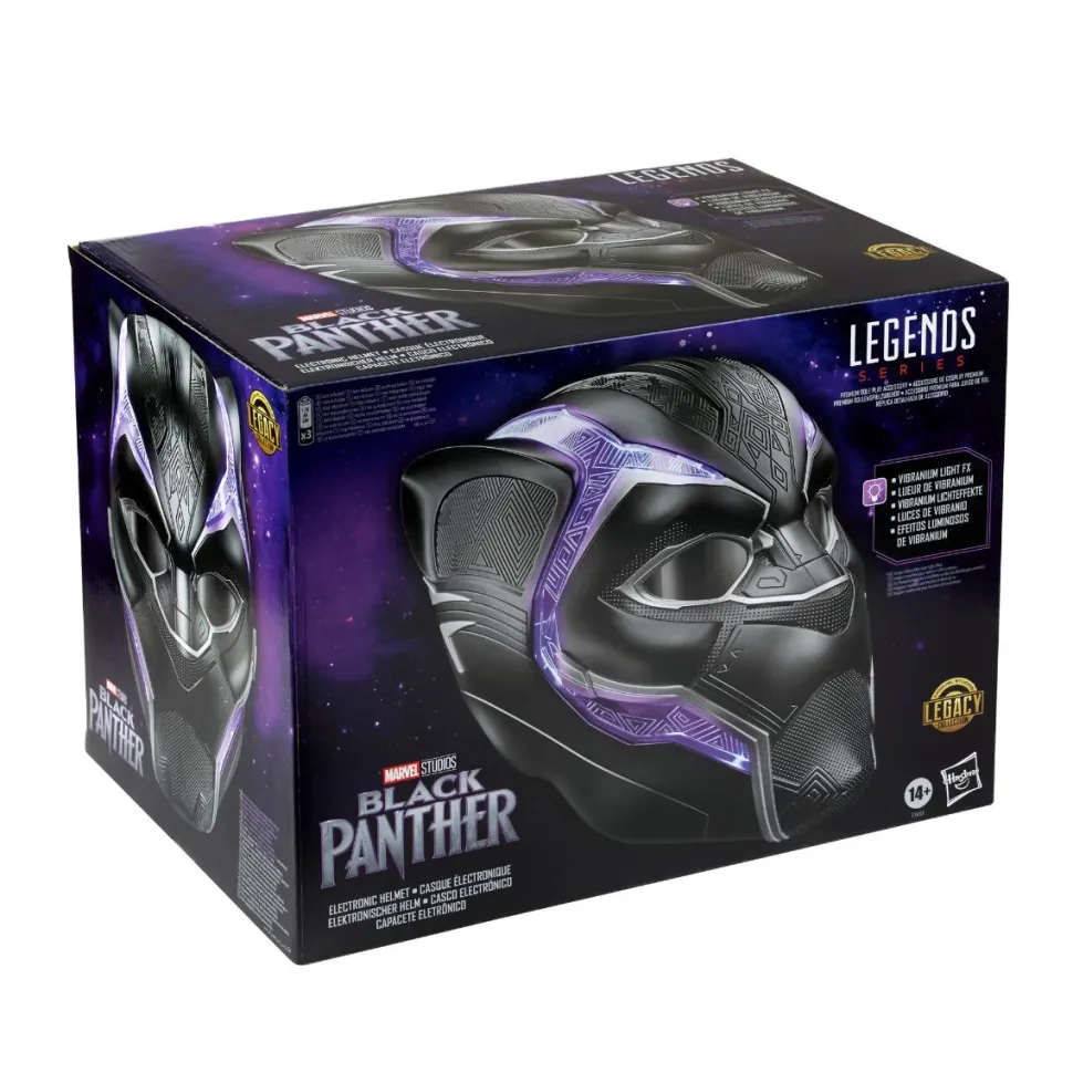 Black Panther (2018) - Black Panther Marvel Legends Premium Electronic 1:1 Scale Life-Size Prop Replica Helmet