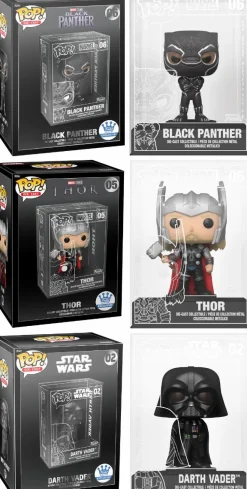 Black Panther (2018) - Black Panther, Thor & Darth Vader Diecast Metal Pop! Vinyl Figure Bundle (Funko / Popcultcha Exclusive) (Set of 3)