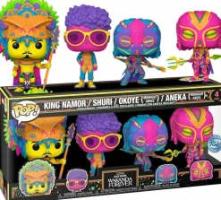 Black Panther 2: Wakanda Forever - King Namor, Shuri, Okoye & Aneka Blacklight Pop! Vinyl Figure 4-Pack