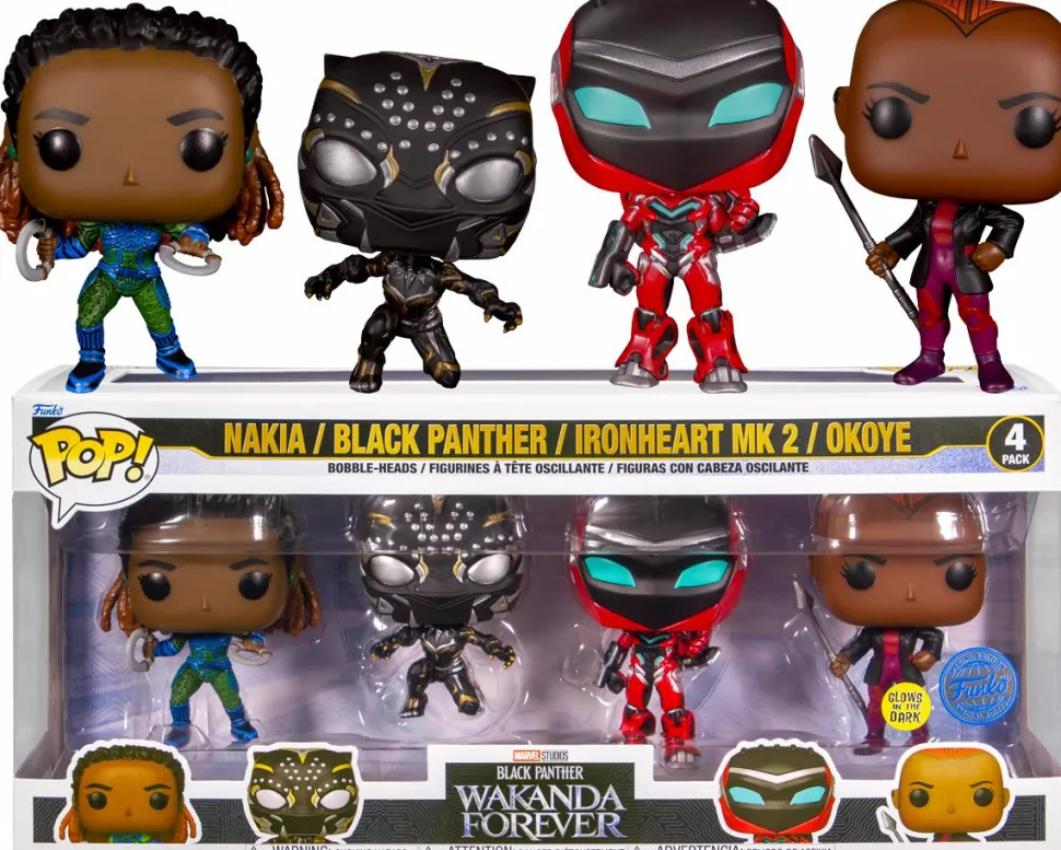 Black Panther 2: Wakanda Forever - Nakia, Black Panther, Ironheart MK2 & Okoye Pop! Vinyl Figure 4-Pack