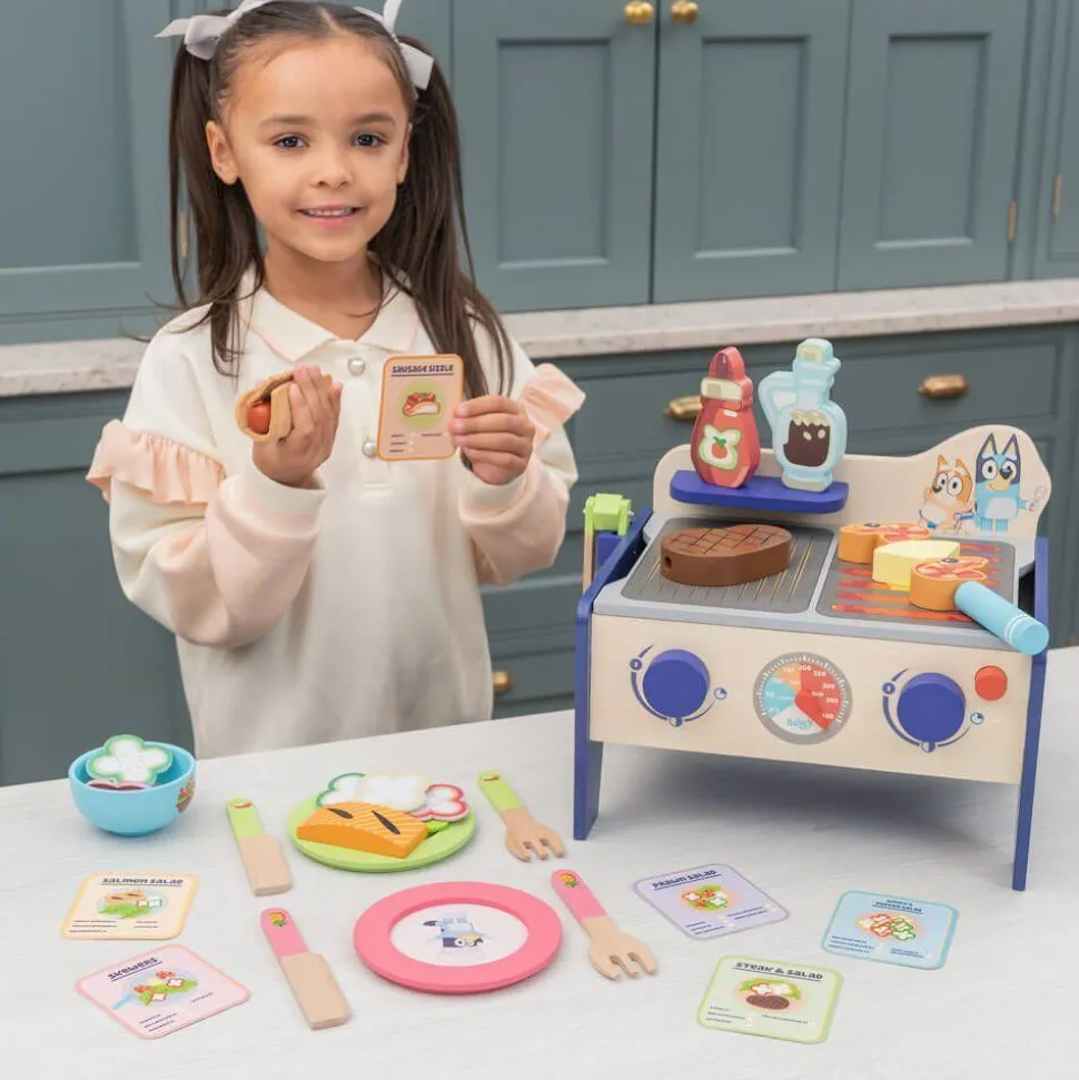 Bluey - Wooden BBQ and Salad Set Playset