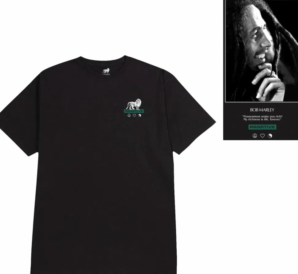 Bob Marley - Primitive x Bob Marley Life Forever Black T-Shirt