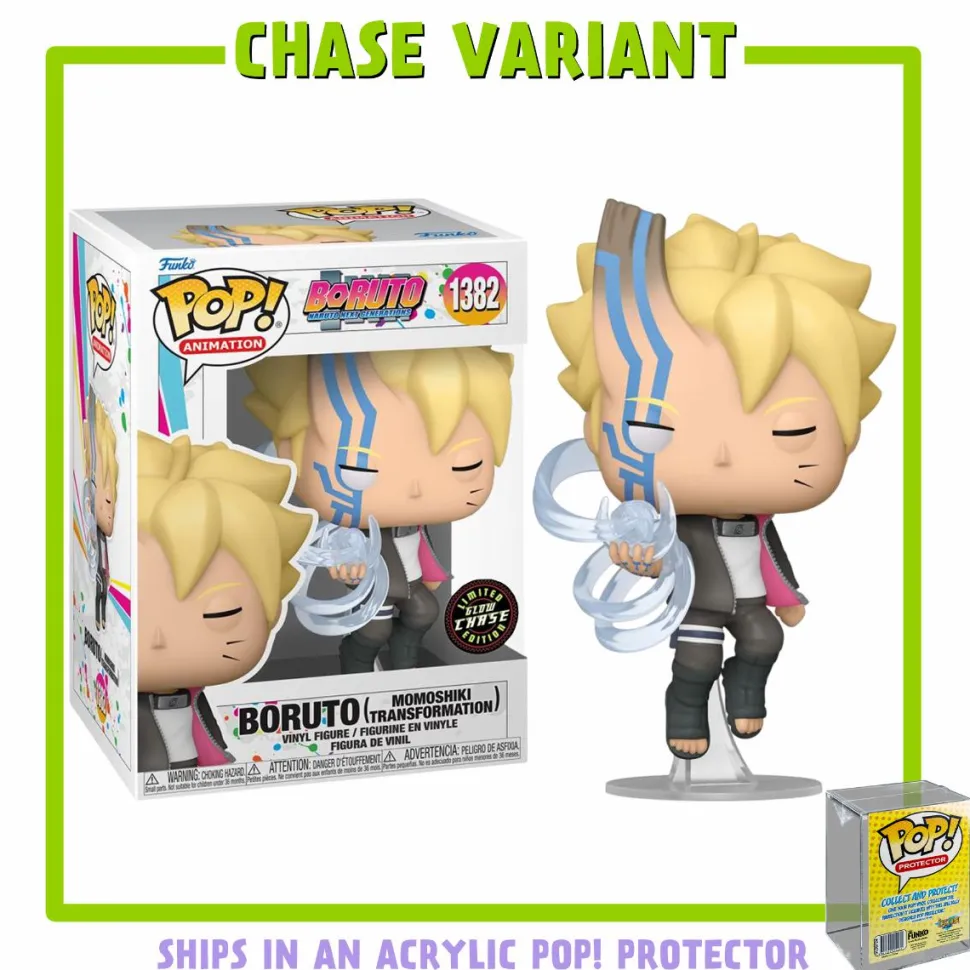 Boruto: Naruto Next Generations - Boruto (Momoshiki Transformation) Pop! Vinyl Figure in Acrylic Pop! Protector (Chase Variant)
