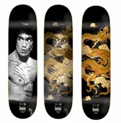 Bruce Lee - DGK x Bruce Lee Golden Dragon Lenticular Black 8.25" Skateboard Deck (Deck Only)