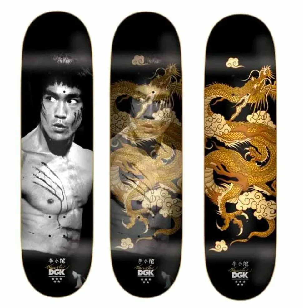 Bruce Lee - DGK x Bruce Lee Golden Dragon Lenticular Black 8.25" Skateboard Deck (Deck Only)