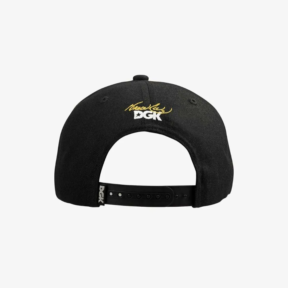 Bruce Lee - DGK x Bruce Lee Yin Yang Black Snapback Hat (One Size)