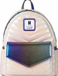 BTS - Pop! Iridescent Quilted 10" Faux Leather Mini Backpack
