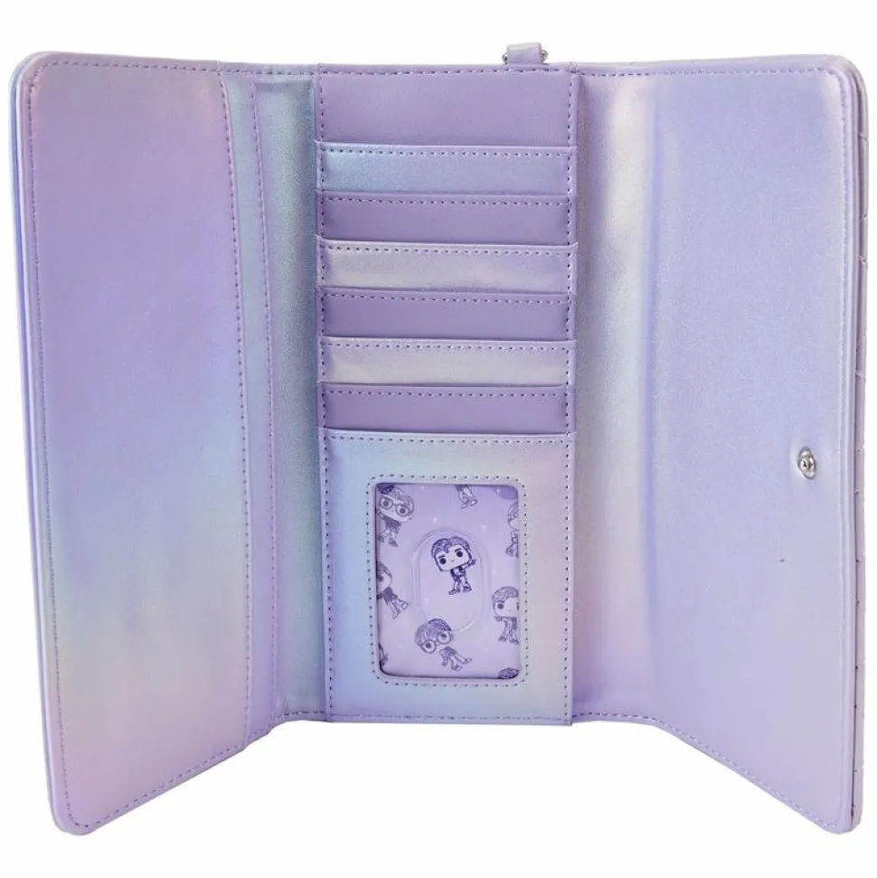 BTS - Pop! Logo Iridescent Purple 4" Faux Leather Flap Wristlet Wallet
