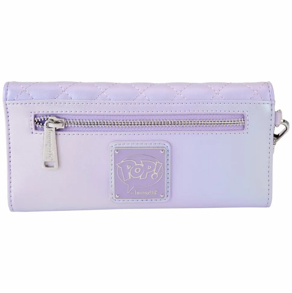 BTS - Pop! Logo Iridescent Purple 4" Faux Leather Flap Wristlet Wallet