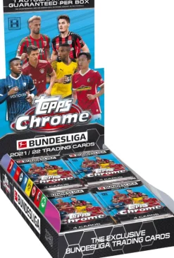 Bundesliga Football (Soccer) - 2021/22 Topps Chrome Soccer Trading Cards Hobby Box (Display of 18)