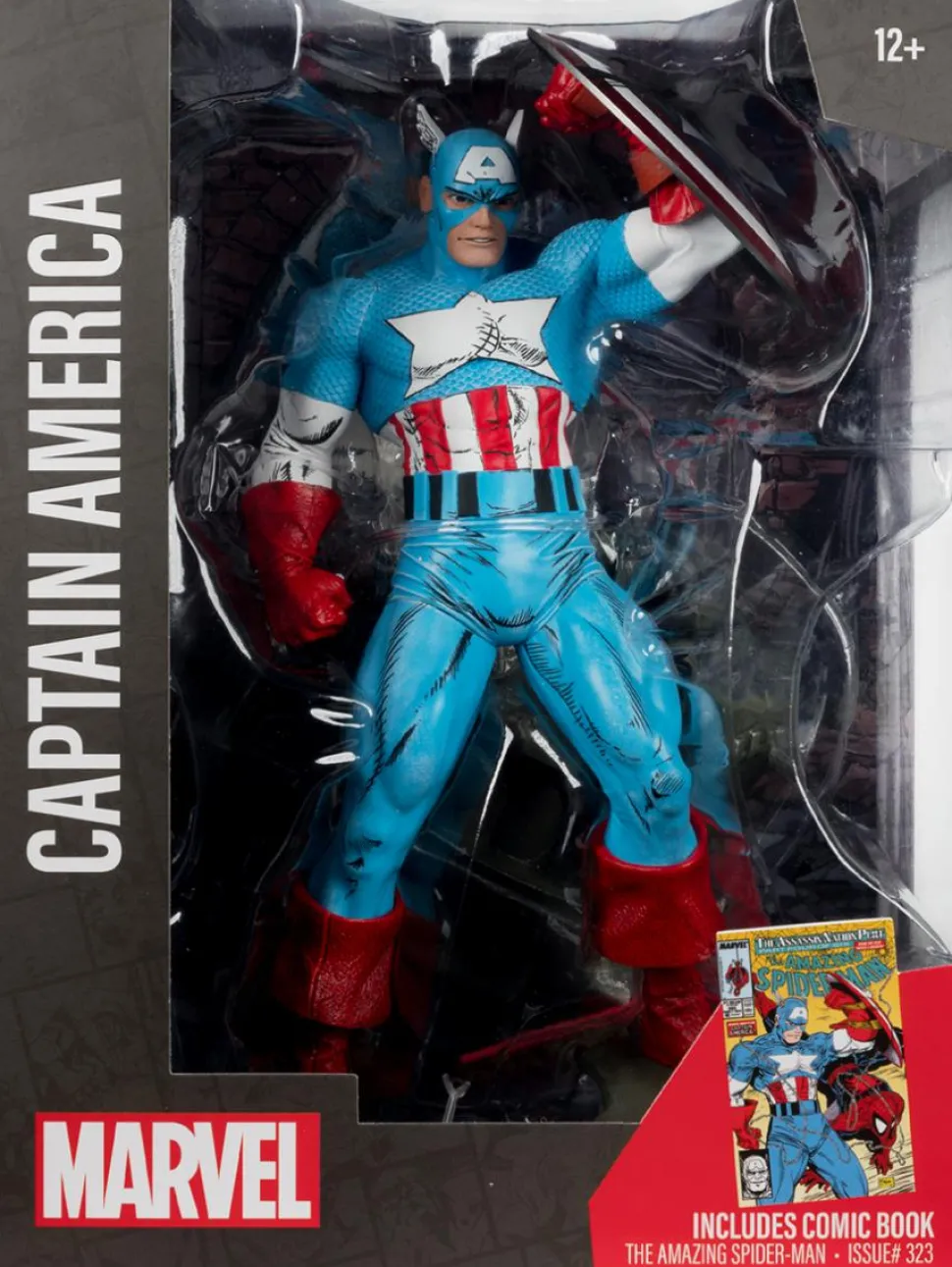 Captain America - Captain America (The Amazing Spider-Man #323) by Todd McFarlane 1/6th Scale PVC Posed Figure with Comic Book