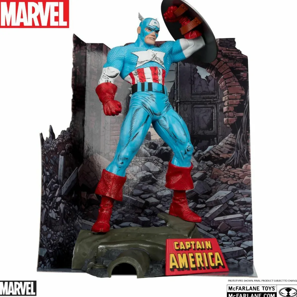 Captain America - Captain America (The Amazing Spider-Man #323) by Todd McFarlane 1/6th Scale PVC Posed Figure with Comic Book