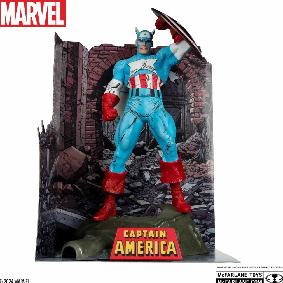 Captain America - Captain America (The Amazing Spider-Man #323) by Todd McFarlane 1/6th Scale PVC Posed Figure with Comic Book