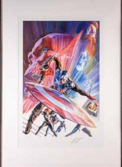 Captain America - Captain America Issue #600 Fine Art Print by Alex Ross (Framed Black on White)