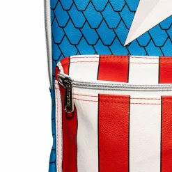 Captain America - Cosplay 18” Faux Leather Backpack with Pin Set