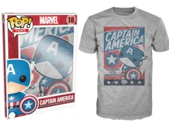 Captain America - Fight for Freedom Pop! Tees Mens Grey T-Shirt