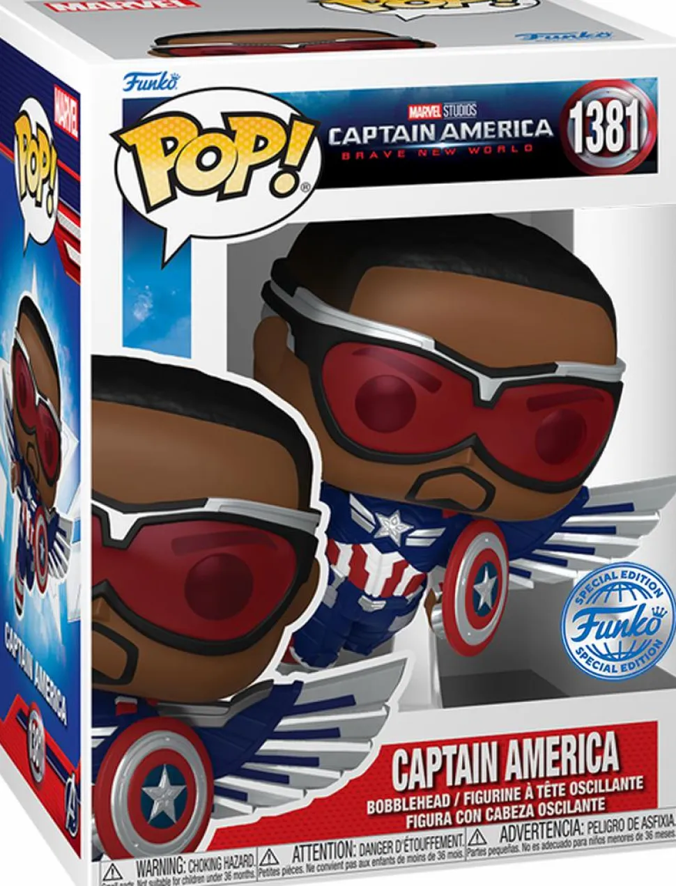 Captain America: Brave New World - Captain America (Sam Wilson) Flying Pop! Vinyl Figure (Popcultcha Exclusive)