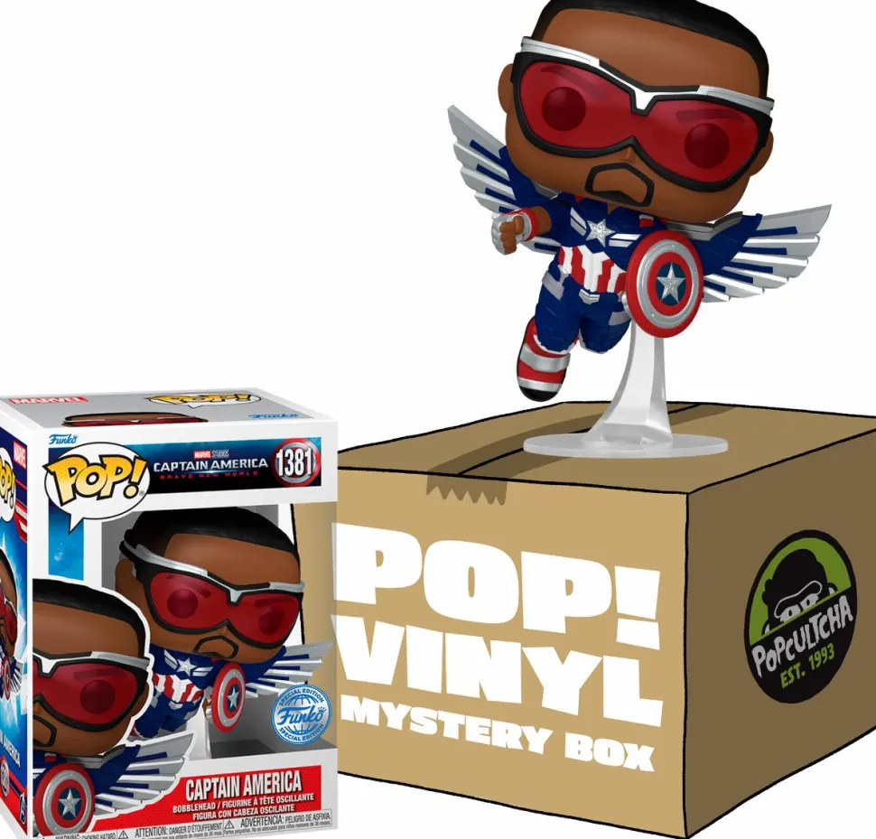 Captain America: Brave New World - Captain America Mystery Box (Includes Sam Wilson & 3 Exclusive Pop! Vinyl Figures)