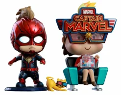 Captain Marvel (2019) - Captain Marvel & Movbi Cosbaby Hot Toys Bobble-Head Figure 2-Pack