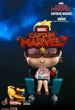 Captain Marvel (2019) - Captain Marvel & Movbi Cosbaby Hot Toys Bobble-Head Figure 2-Pack