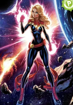 Captain Marvel - Captain Marvel Fine Art Print by J. Scott Campbell
