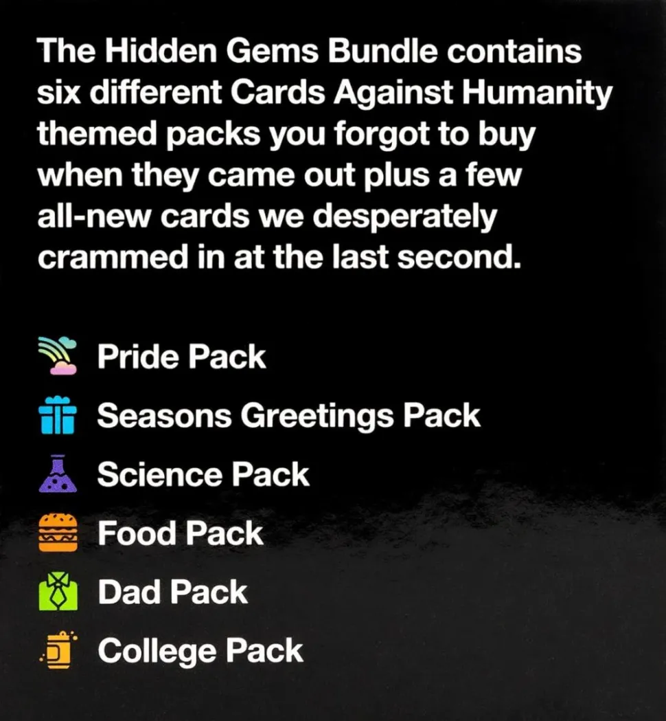 Cards Against Humanity - Hidden Gems Expansion Pack Bundle