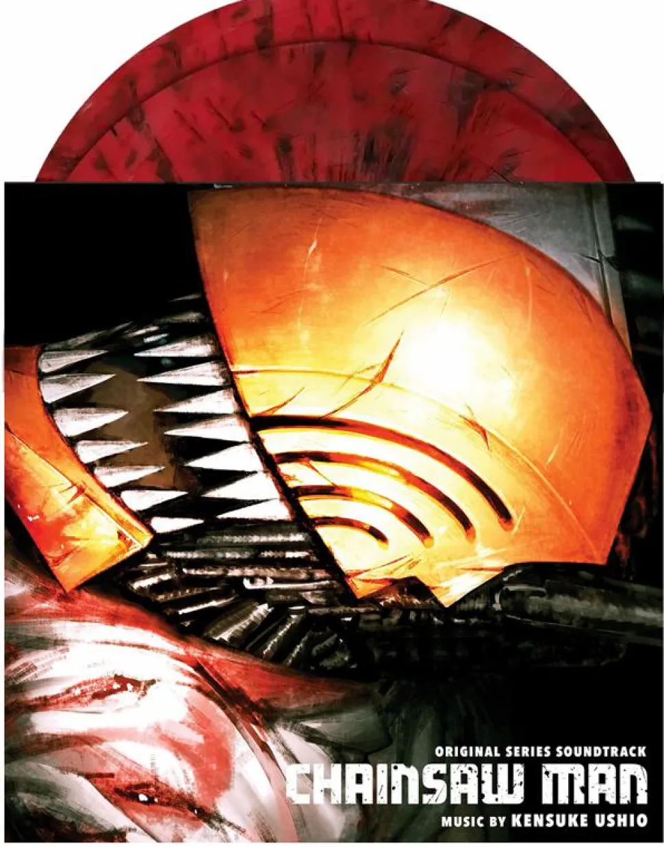Chainsaw Man - Original Series Soundtrack by Kensuke Ushio 2xLP Vinyl Record (Red with Black Splatter Coloured Vinyl)