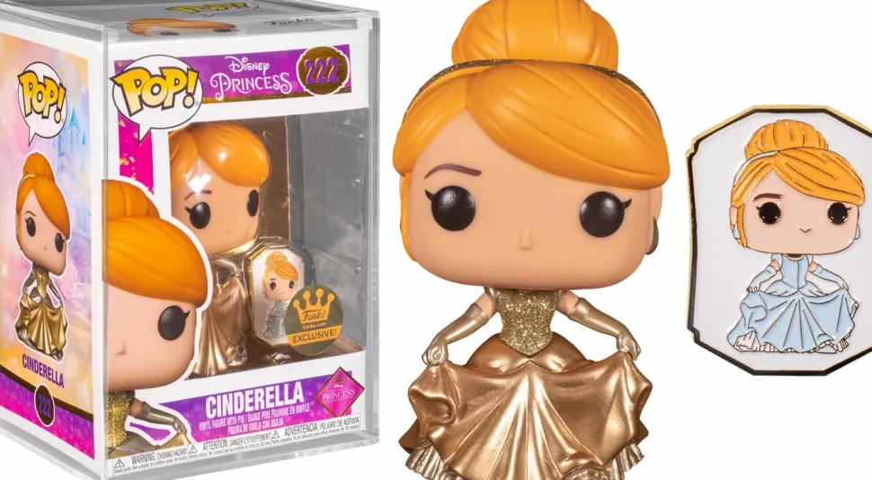 Cinderella (1950) - Cinderella Gold Ultimate Princess Pop! Vinyl Figure with Enamel Pin in Acrylic Pop! Protector (Funko / Popcultcha Exclusive)