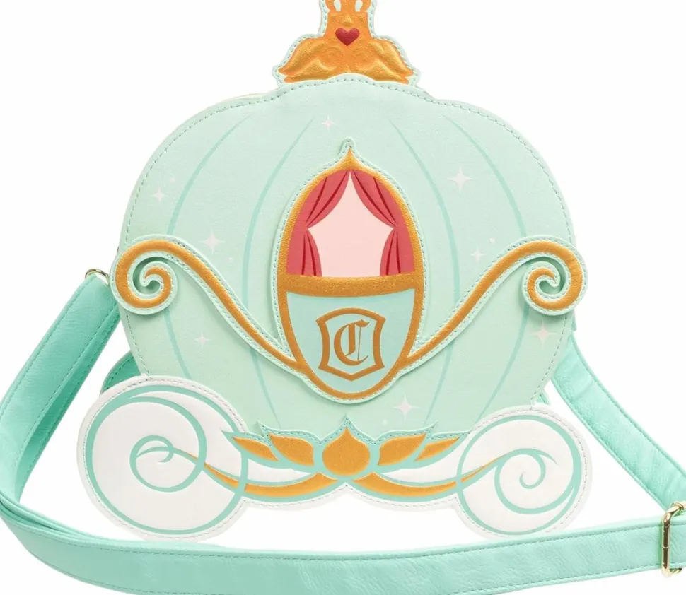 Cinderella (1950) - Pumpkin Carriage Reversible 9" Faux Leather Crossbody Bag