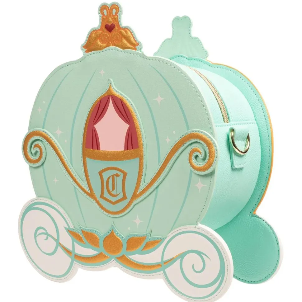 Cinderella (1950) - Pumpkin Carriage Reversible 9" Faux Leather Crossbody Bag