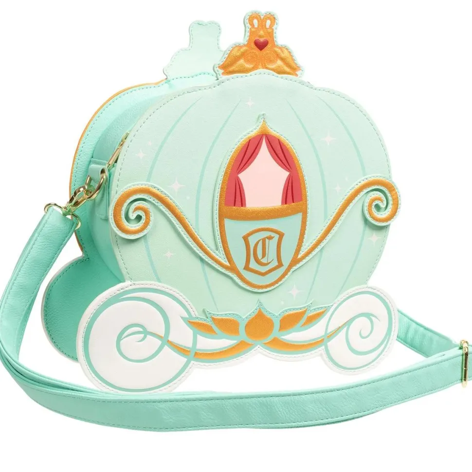 Cinderella (1950) - Pumpkin Carriage Reversible 9" Faux Leather Crossbody Bag