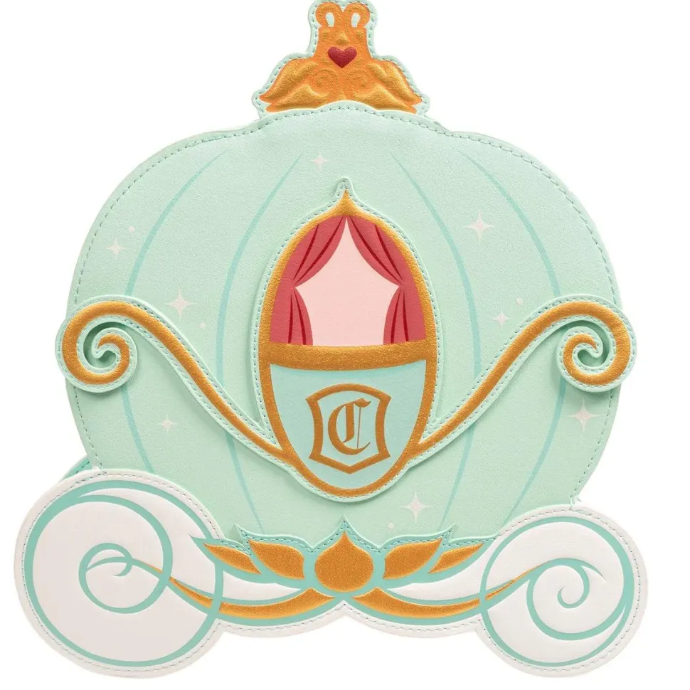 Cinderella (1950) - Pumpkin Carriage Reversible 9" Faux Leather Crossbody Bag