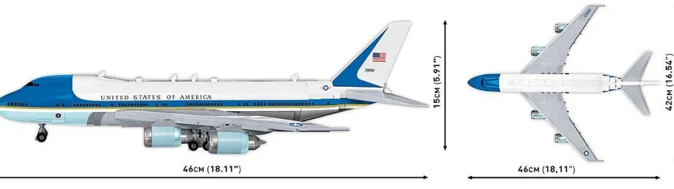 Cobi - Boeing 747 Air Force One 1/144th Scale Building Block Construction Set (1087 Pieces)
