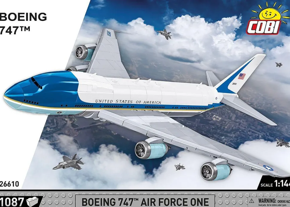Cobi - Boeing 747 Air Force One 1/144th Scale Building Block Construction Set (1087 Pieces)