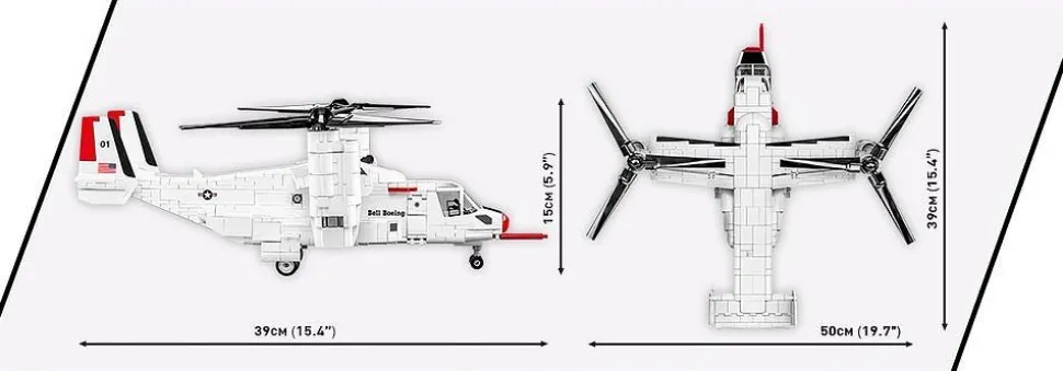 Cobi: Armed Forces - Bell Boeing V-22 Osprey Helicopter First Flight Edition 1/48th Scale Building Block Construction Set (1136 Pieces)