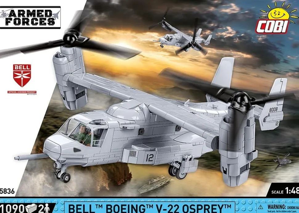 Cobi: Armed Forces - Bell Boeing V-22 Osprey Helicopter 1/48th Scale Building Block Construction Set (1090 Pieces)