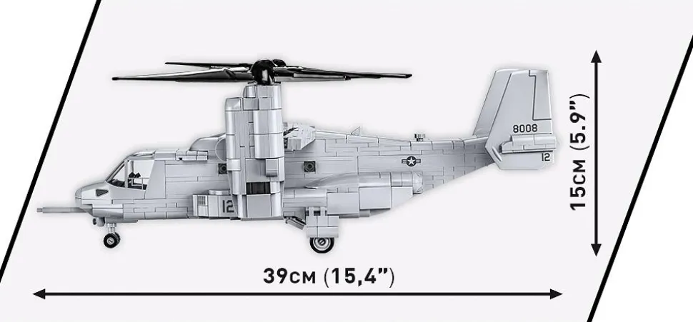 Cobi: Armed Forces - Bell Boeing V-22 Osprey Helicopter 1/48th Scale Building Block Construction Set (1090 Pieces)